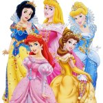 Disney Princesses Wearing Golden Crown