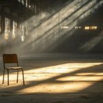 lone chair in warehouse