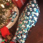 Body under Christmas tree