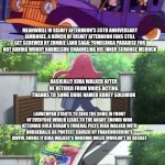 Zombie Land Saga Intro | MEANWHILE IN DISNEY AFTERNOON'S 35TH ANNIVERSARY JAMBOREE, A BUNCH OF DISNEY AFTERNOON FANS STILL GET SCREWED BY ZOMBIE LAND SAGA: YUMEGINGA PARADISE FOR NOT HAVING WOODY HARRELSON CHANNELING HIS INNER SCROOGE MCDUCK; BASICALLY KIBA WALKER AFTER HE RETIRED FROM VOICE ACTING THANKS TO SOME DUDE NAMED KOREY SOLOMON; LAUNCHPAD STARTS TO SING THE SONG IN FRONT OF EVERYONE WHICH LEADS TO THE ANGRY CROWD WHO ATTENDED HULK HOGAN'S FUNERAL PELTS KIBA WALKER WITH DODGEBALLS AS PROTEST CAUSED BY FRANCHOUCHOU'S AWFUL SONGS IF KIBA WALKER'S ONGOING ROLES WOULDN'T BE RECAST; DUCKBURG CITIZENS WHO HAPPEN TO BE WWE FANS | image tagged in zombie land saga intro,hulk hogan,disney afternoon,mourning | made w/ Imgflip meme maker