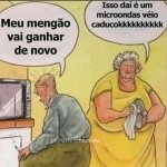 old man talking microwave