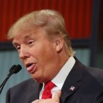 trump looking stupid with tongue out