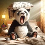 Yawning panda