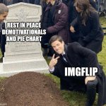 when meme templates and GIF templates | REST IN PEACE DEMOTIVATIONALS AND PIE CHART; IMGFLIP | image tagged in funeral,demotivationals,pie charts | made w/ Imgflip meme maker
