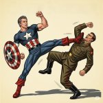 Gavin Newsom kicking a fascist