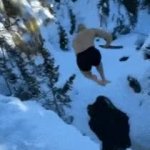 Viking guy jumping from cliff GIF Template