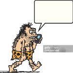 neanderthal on phone