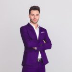 Man in purple suit