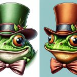 a frog wearing a hat