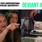 Girl vs cat (me vs deviant art)