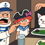 angry captain yelling at cat