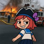 Pirate girl burn down her house
