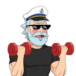 Muscular captain Rick
