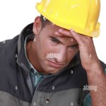 Sad tradesman