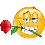 Rose in mouth emoji
