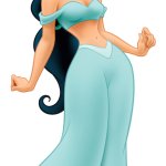 Princess Jasmine Wearing a Flower on her Hair