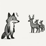 queer animals fox and deer