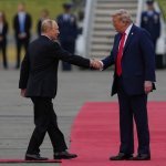 Putin shaking Trumps hand Alaska meme
