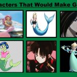 top 10 characters that would make good singers | image tagged in 10 characters that would make good singers,anime,mermaids,rosalina,singing,videogames | made w/ Imgflip meme maker