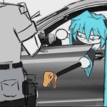 Miku reaching for gun