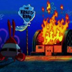 Krusty Krab on fire meme
