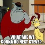 Spike and Chester | WHAT ARE WE GONNA DO NEXT STEVE?... | image tagged in spike and chester | made w/ Imgflip meme maker
