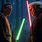 Gavin Newsome Donald Trump Star Wars Jedi vs. Sith Lord