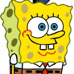 Spongebob wearing the hat