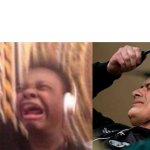 Black man music and taking off headphones
