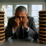 Obama eating humble pie meme