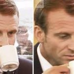 Macron drinking disgusting finnish coffee