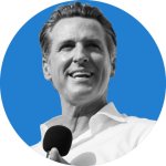 Gavin Newsom blue circle