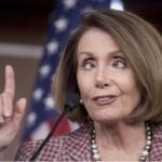 What is Nancy Pelosi pointing to?