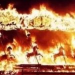 Merry-go-round in flames template