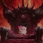 cute cat in throne