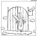 Cartoon Woman At Heaven's Gate