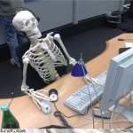 Skeleton waiting