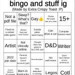 Extra crispy toast's stupid bingo meme