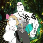 Nazi cobson soyjak with pregnant soylita