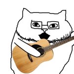 Cat soyjak playing guitar GIF Template