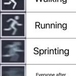 Roblox, Ur cooked my man. | Everyone after Roblox banned Shelep | image tagged in walking running sprinting | made w/ Imgflip meme maker