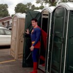 Superman port-o-potty