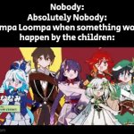 "Oh no! Anyway, let's dance!" - Oompa Loompa | Nobody:
Absolutely Nobody:
Oompa Loompa when something worse happen by the children: | image tagged in gifs,memes,funny,oompa loompa | made w/ Imgflip video-to-gif maker