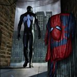 Spiderman leaving his suit