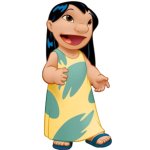 Lilo Pelekai Wearing a Yellow Dress With Green Leaves