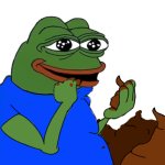 smiling pepe eating shit