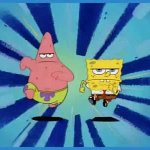 Sponge and Patrick running GIF Template