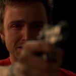 Jesse pointing gun and crying