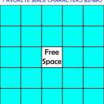 Favorite male characters bingo
