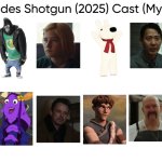She Rides Shotgun (2025) Cast (My Style) | image tagged in she rides shotgun 2025 cast my style,meme,memes,spoof cast,she rides shotgun,characters | made w/ Imgflip meme maker
